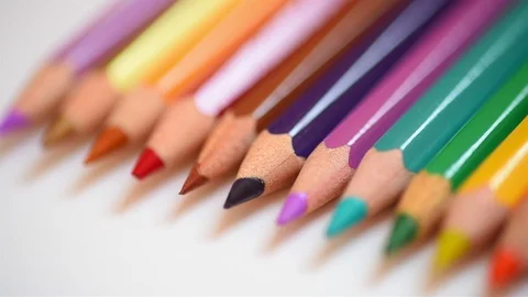 Close up of colored pencils (with slider) Stock Footage 109798292
