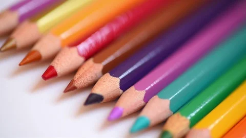 Close up of colored pencils (with slider) Stock Footage 109805141