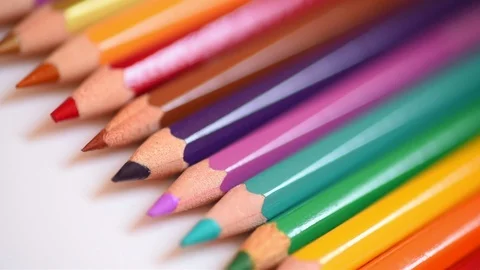 Close up of colored pencils (with slider) Stock Footage 109828258