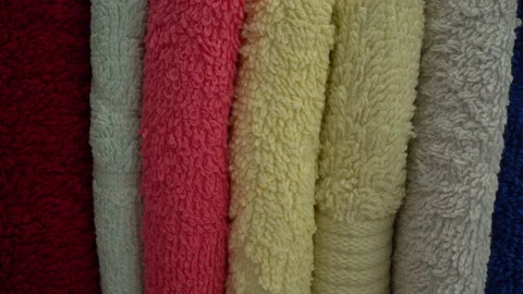 Close - up coloreds stack of towels Stock Footage 149832583