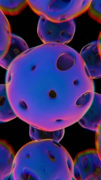 Close-Up of Colorful 3D Spherical Forms with Irregular Holes Stock Illustration