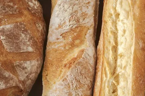 Close-up of colorful bread sticks with crispy crust Stock Photos