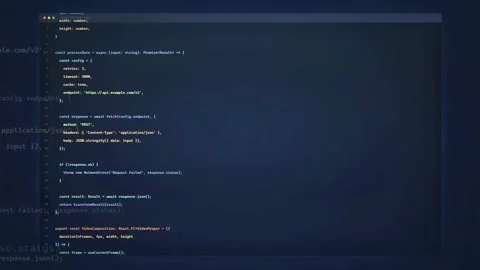 Close up of colorful computer code scrolling on a dark screen for software Stock Footage 336775650