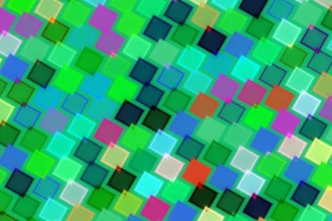 Close-up of colorful computer microchips on circuit board Stock Illustration