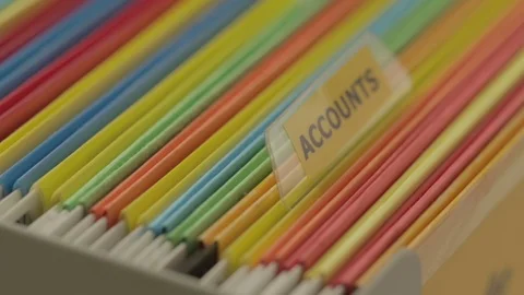 Close Up of Colorful Files with Tabs Stock Footage 70485806