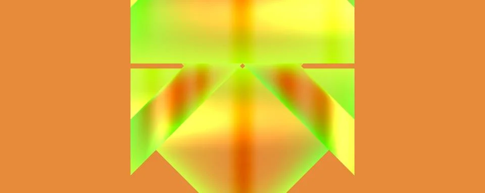 A close up of a colorful geometric pattern on an orange background Stock Illustration