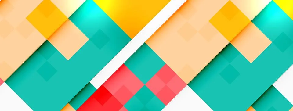 A close up of a colorful geometric pattern on a white background Stock Illustration