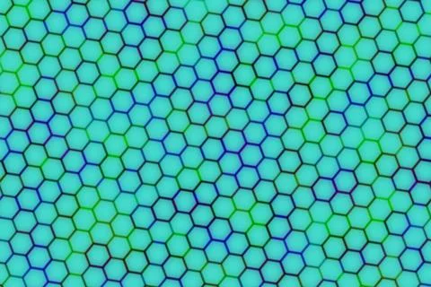 Close-up of colorful hexagon pattern in shades of blue and green Stock Illustration