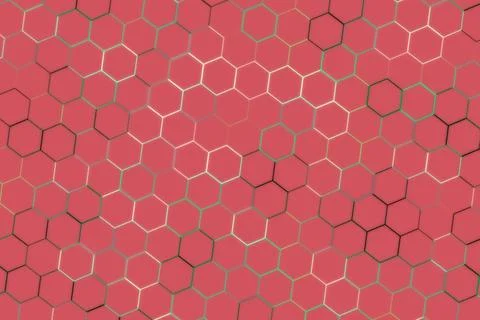 Close-up of colorful hexagon pattern on textured surface Illustrazione stock