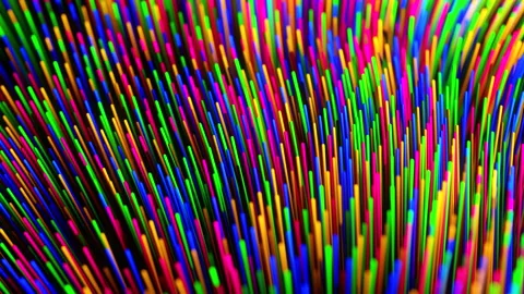 Close up of colorful object with many lines of color on it. Loop animation Stock Footage 239425551