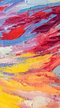 Close-up of colorful paint strokes using oil and brush techniques Stock Photos