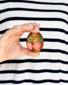 Close up of colorful painted Easter egg Foto stock