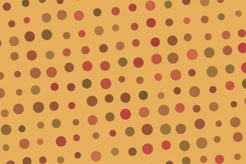 Close-up of colorful polka dot pattern on yellow background Stock Illustration