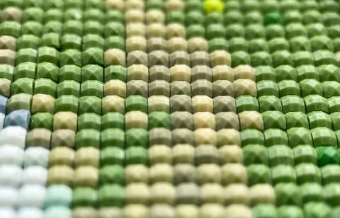 Close-up, colorful texture square diamond embroidery bright. Hobbies and Stock Photos
