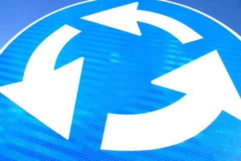 Close up of colorful traffic street signs Stock Photos