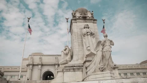 Close-up of Columbus Circle in Washington, DC Stock Footage 245752610