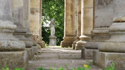 Close-up of column and a monument in an ancient city sculpture historical Stock Footage 98154311