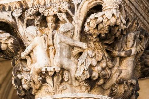 Close up of a column capital Stock Photos