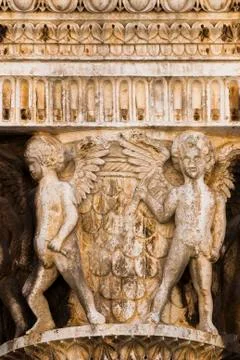 Close up of a column capital Stock Photos