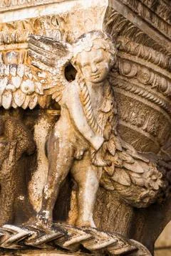 Close up of a column capital Stock Photos