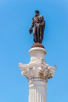 Close up of the Column of Pedro IV in Lisbon, Portugal Foto stock