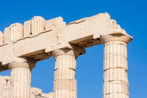Close up of columns in parthenon temple Stock Photos