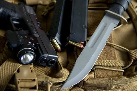Close up of a combat knife Foto stock