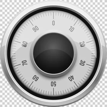 Close-up of a combination lock dial, suggesting security, safety, and prote.. Stock Illustration
