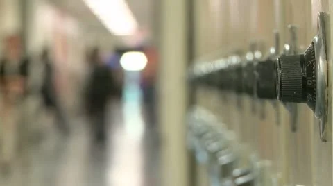 Close up of combination lock on locker (2 of 3) Stock Footage 10337594