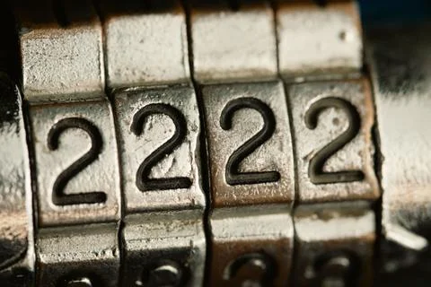 Close up combination padlock with number pattern Stock Photos