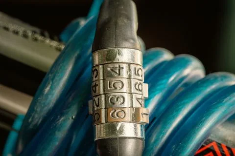 Close up combination padlock with number pattern Stockfoto's