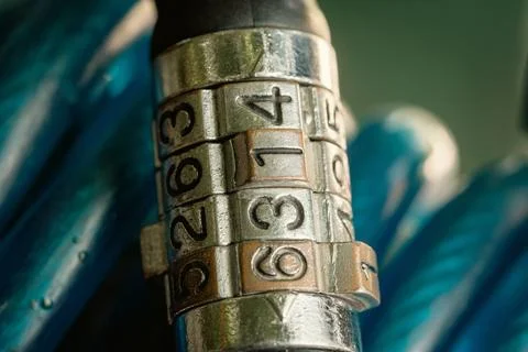 Close up combination padlock with number pattern 写真素材