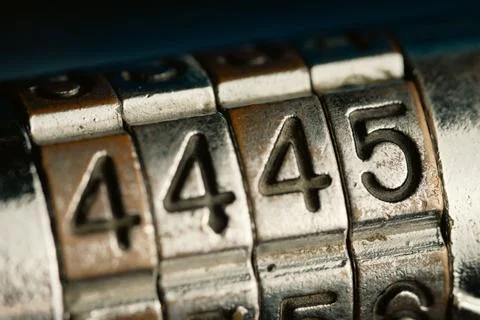 Close up combination padlock with number pattern 写真素材