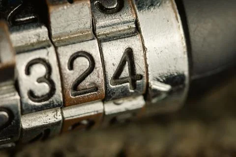 Close up combination padlock with number pattern Stock Photos