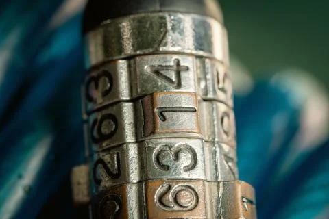 Close up combination padlock with number pattern 写真素材
