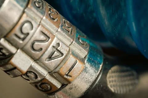 Close up combination padlock with number pattern Stock Photos