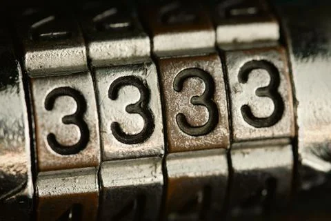 Close up combination padlock with number pattern Stock Photos