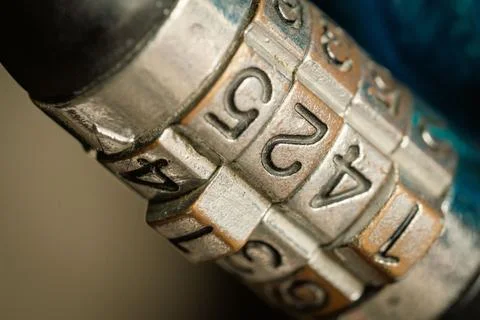 Close up combination padlock with number pattern Stock Photos
