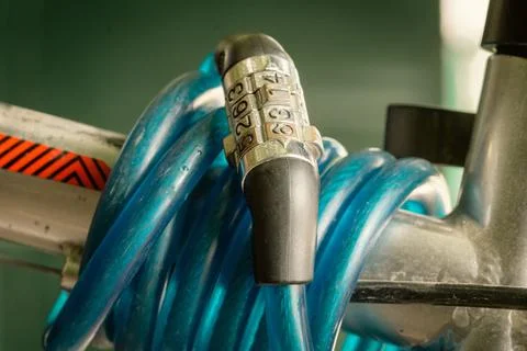 Close up combination padlock with number pattern 写真素材