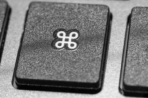 Close-up of the Command key on a Mac keyboard Stock Photos