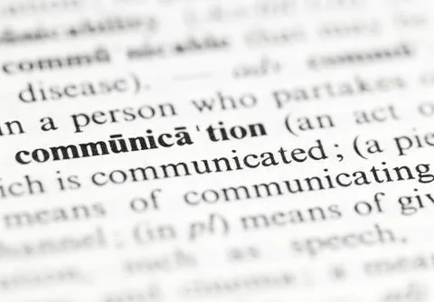 Close up of communication definition Stock-Fotos