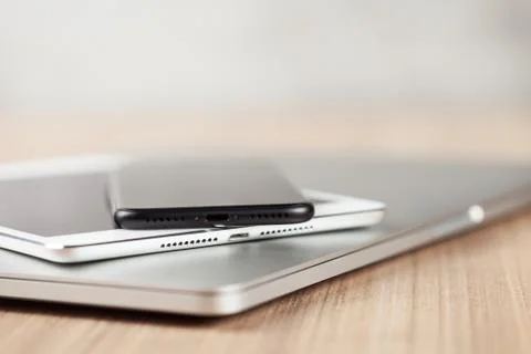Close-up communicators device on desk Stock Photos