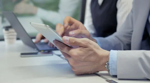 Close-up of commuter searhing for information Stock Footage 67262099