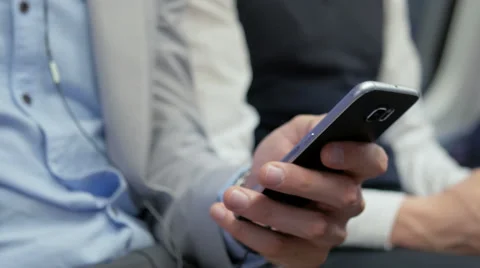 Close-up of commuter using the social media Stock Footage 67259862
