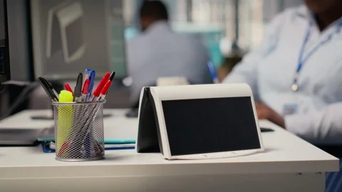 Close up of compact solar powered device in engineering office Stock Footage 316000296