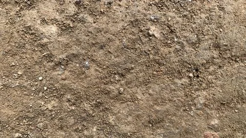 Close-up of compacted soil surface showing natural texture, 스톡 사진
