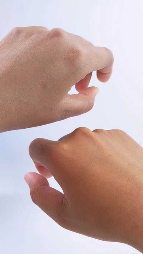 Close up comparison of different skin tones on both hands. Stock Footage 335388813