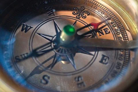Close Up of a Compass Face Stock Photos
