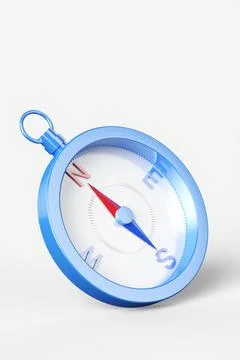 Close-up of a compass on a white background. 3d render illustration Stock Illustration