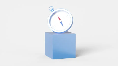 Close-up of a compass on a white background. Vídeo Stock 197045722